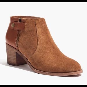 Madewell Alicia Brown Suede and Leather Ankle Booties